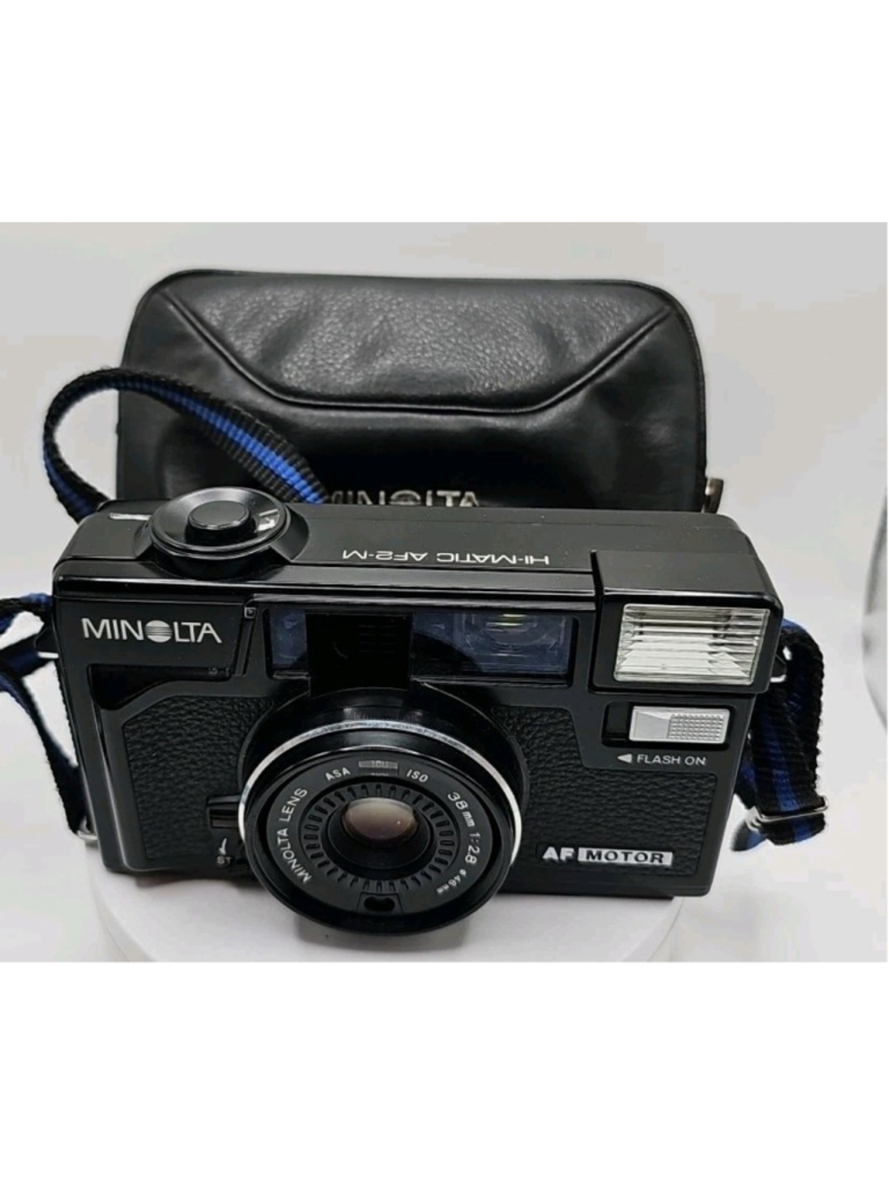 Minolta Hi-Matic AF2-M 35mm Film Camera With Case For Parts Not Working